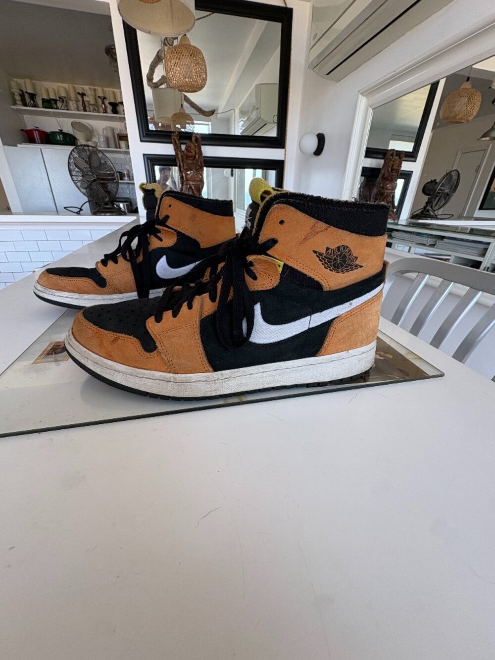Air Jordan 1 Zoom Air CMFT High Sneakers - Men's Size 9.5 - Yellow/Black